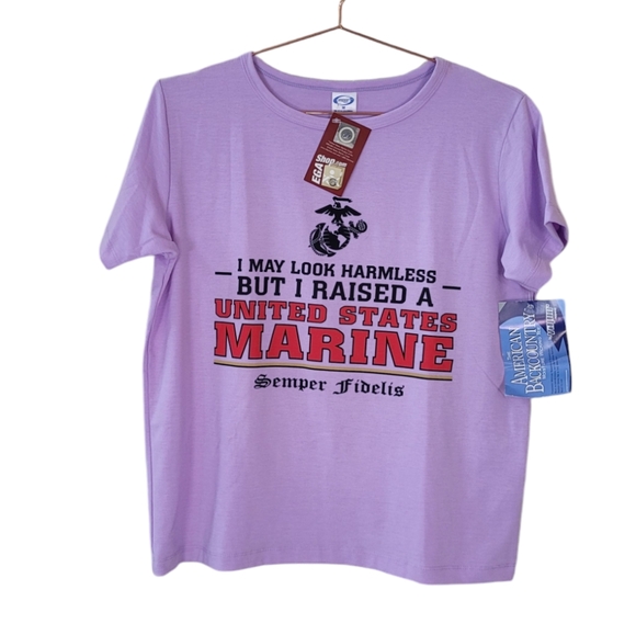 I May Look Harmless But I Raised a United States Marine Semper Fidelis Shirt M - Picture 1 of 9